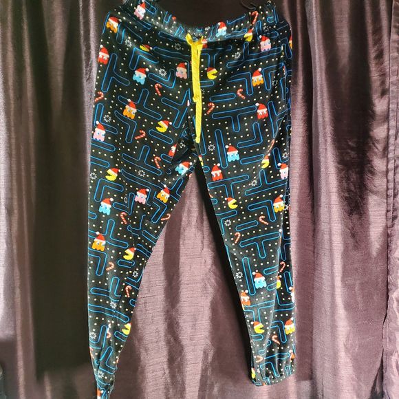Pac Man Christmas Sleep Pants S - Picture 1 of 2
